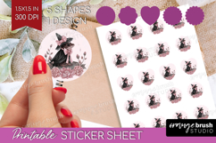 Frog Cute Round Sticker Pink Halloween Printable Sticker Product Image 1