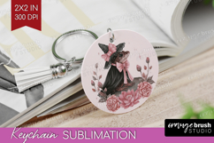 Frog Cute Keychain PNG Pink Halloween Keychain Sublimation Product Image 1