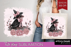 Frog Cute Tote Bag Pink Halloween Tote Bag PNG Sublimation Product Image 1