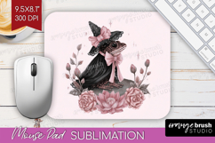 Frog Cute Mouse Pad Sublimation Pink Halloween Mousepad PNG Product Image 1