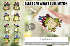 Glass Can Frog Patriotic Product Image 1