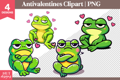 Anti valentine clipart Anti Valentine Grumpy Frog Clipart Product Image 1