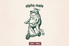 Funny Frog SVG for Sarcastic Shirts - Retro Frog on Scooter Product Image 1