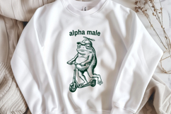 Funny Frog SVG for Sarcastic Shirts - Retro Frog on Scooter Product Image 3