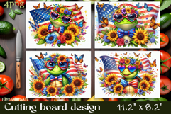 Cutting board design with the American flag of the USA. frog Product Image 1