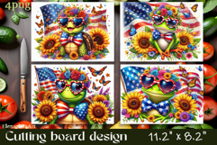 Cutting board design with the American flag of the USA. frog Product Image 1