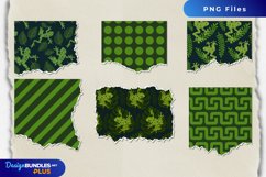 Frog and Leaves Pattern Torn Paper Product Image 1