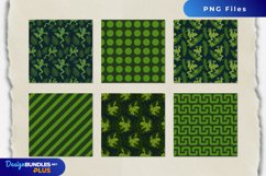 Frog and Leaves Seamless Pattern Paper Packs Product Image 1
