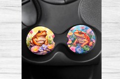 Frog car coaster sublimation design bundle, frog car coaster, frog keychain sublimation, frog sublimation.