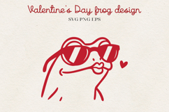 Frog Valentine Illustration | Funny Romantic Frog Design SVG Product Image 17
