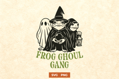 Frog Ghoul Gang SVG | Cute Spooky Frog Halloween Funny PNG Product Image 1