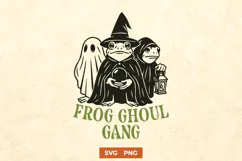 Frog Ghoul Gang SVG | Cute Spooky Frog Halloween Funny PNG Product Image 1