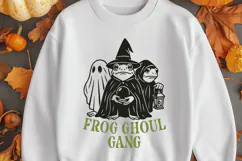 Frog Ghoul Gang SVG | Cute Spooky Frog Halloween Funny PNG Product Image 3