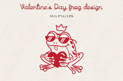 Frog Valentine Illustration | Funny Romantic Frog Design SVG Product Image 1