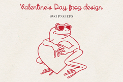 Frog Valentine Illustration | Funny Romantic Frog Design SVG Product Image 2