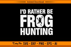 Frog Hunting SVG Funny Hunter Outdoor Design File Product Image 1