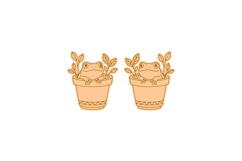 Frog in a Pot Studs, Earring, Laser Cut SVG Product Image 2