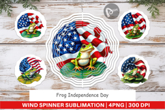 Wind Spinner Frog 4th of July Product Image 1