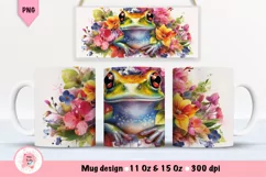 Frog Mug Wrap Sublimation Designs, 3d Mug, Bee Png