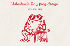 Frog Valentine Illustration | Funny Romantic Frog Design SVG Product Image 1