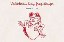 Frog Valentine Illustration | Funny Romantic Frog Design SVG Product Image 1