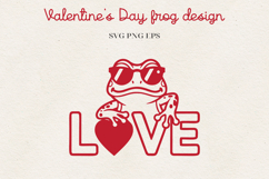 Frog Valentine Illustration | Funny Romantic Frog Design SVG Product Image 1
