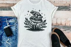 Witchy Frog on Mushroom SVG | Cottagecore Toadstool Design Product Image 3