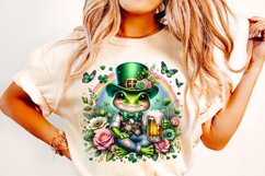 St Patrick&#039;s Day Frog PNG, Frog PNG, Shamrock PNG, Lucky PNG Product Image 1