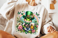 St Patrick&#039;s Day Frog PNG, Frog PNG, Shamrock PNG, Lucky PNG Product Image 2