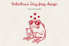 Frog Valentine Illustration | Funny Romantic Frog Design SVG Product Image 11