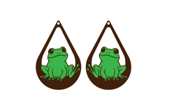 Frog Teardrop Earring, Clumsy Frog Laser Cut Earrings, SVG Product Image 2
