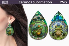 Stained Glass Teardrop Earrings | Frog Earrings Product Image 1