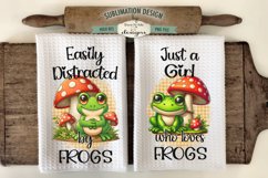 Cute Frogs and Mushrooms Sublimation Dish Towel Design Product Image 1