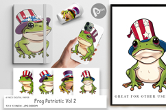 Digital Paper Frog Patriotic Product Image 1