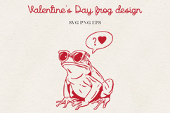 Frog Valentine Illustration | Funny Romantic Frog Design SVG Product Image 10