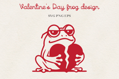 Frog Valentine Illustration | Funny Romantic Frog Design SVG Product Image 9