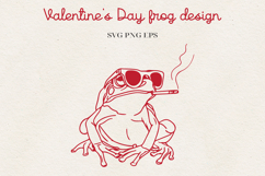 Frog Valentine Illustration | Funny Romantic Frog Design SVG Product Image 8