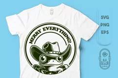 Frog with Cowboy Hat Badge | Christms Saying SVg File Product Image 1