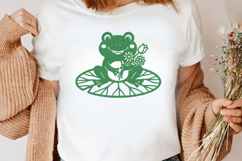 Frog with Flower Bouquet Embroidery Product Image 2