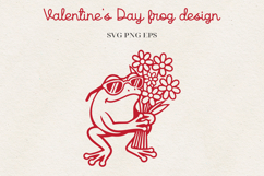 Frog Valentine Illustration | Funny Romantic Frog Design SVG Product Image 6