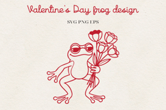 Frog Valentine Illustration | Funny Romantic Frog Design SVG Product Image 5
