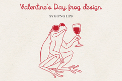 Frog Valentine Illustration | Funny Romantic Frog Design SVG Product Image 4