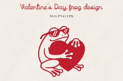 Frog Valentine Illustration | Funny Romantic Frog Design SVG Product Image 3