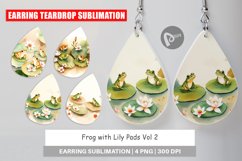 Earring Teardrop Frog with Lily Pads Product Image 1