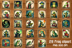 Medieval postage stamp frog clipart | Whimsical frog bundle Product Image 1