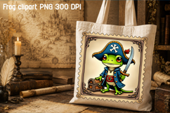 Medieval postage stamp frog clipart | Whimsical frog PNG Product Image 1