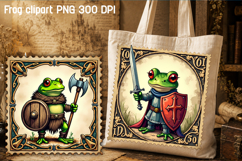 Medieval postage stamp frog clipart | Whimsical frog bundle Product Image 2