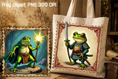 Medieval postage stamp frog clipart | Whimsical frog PNG Product Image 1
