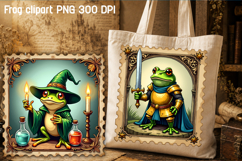 Medieval postage stamp frog clipart | Whimsical frog PNG Product Image 1