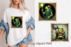 Medieval postage stamp frog clipart | Whimsical frog PNG Product Image 1